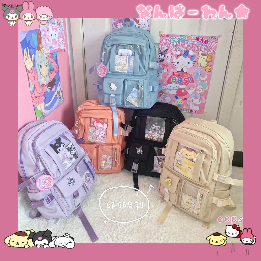 Ba Lô Đi Học Sức Chứa Lớn Họa Tiết Hình Cinnamoroll Dễ Thương