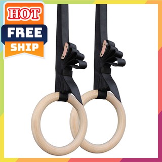 FREESHIP🎁 Vòng xà Gymnastic Rings gỗ Bạch Dương  ⚡ Vòng xà treo Ring Dip