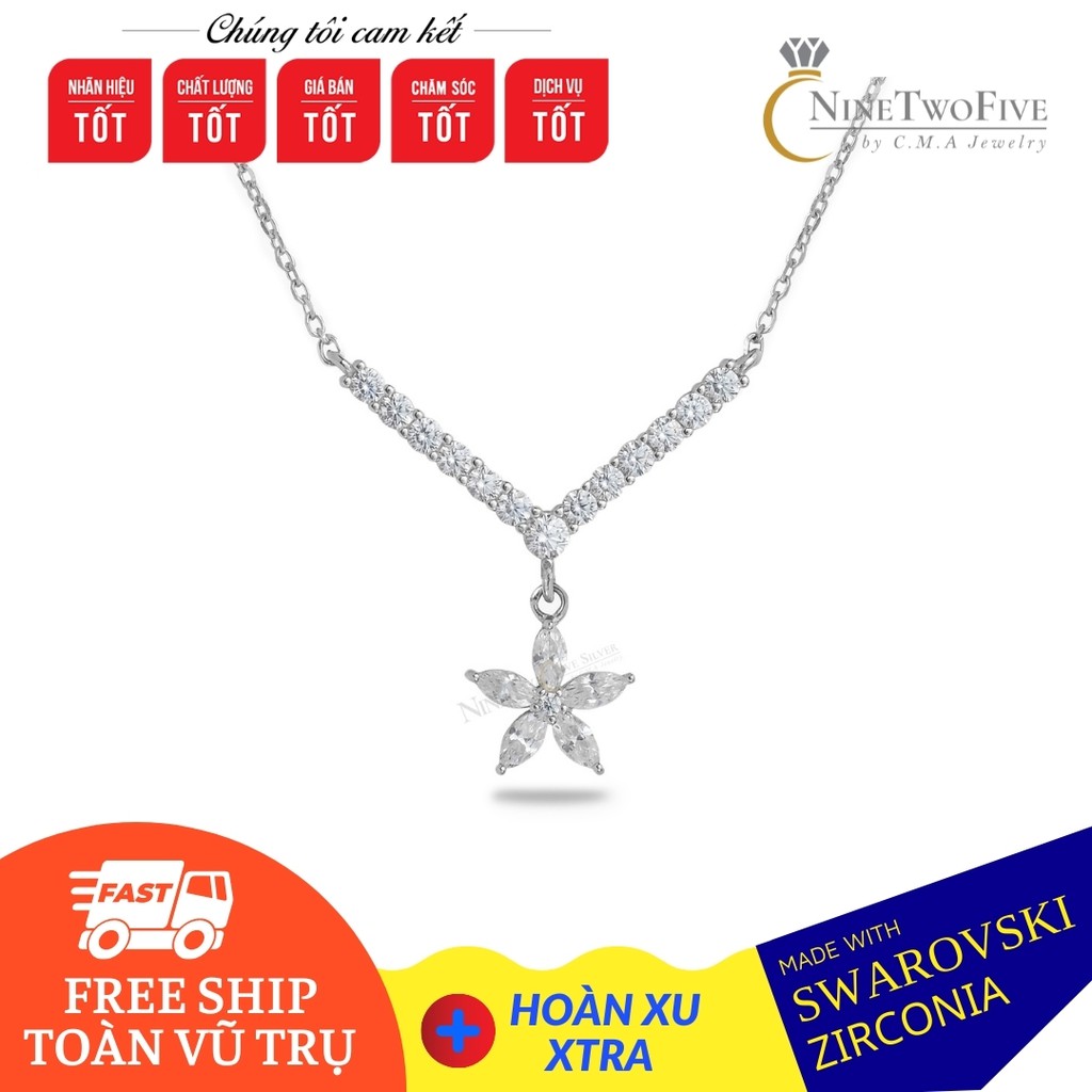 Dây Chuyền Bạc Phủ Rhodium Đính Đá CZ - Dây Chuyền Hồ Điệp - NL-ROO106