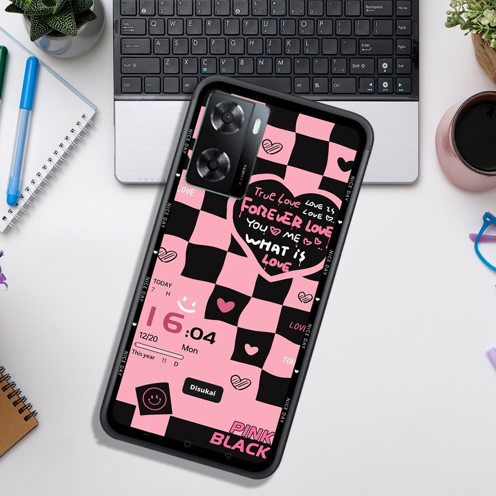 Ốp Lưng OPPO A57 4G (2022)   , In Hình &quot;Black Heart&quot; Phong Cách Đẹp.