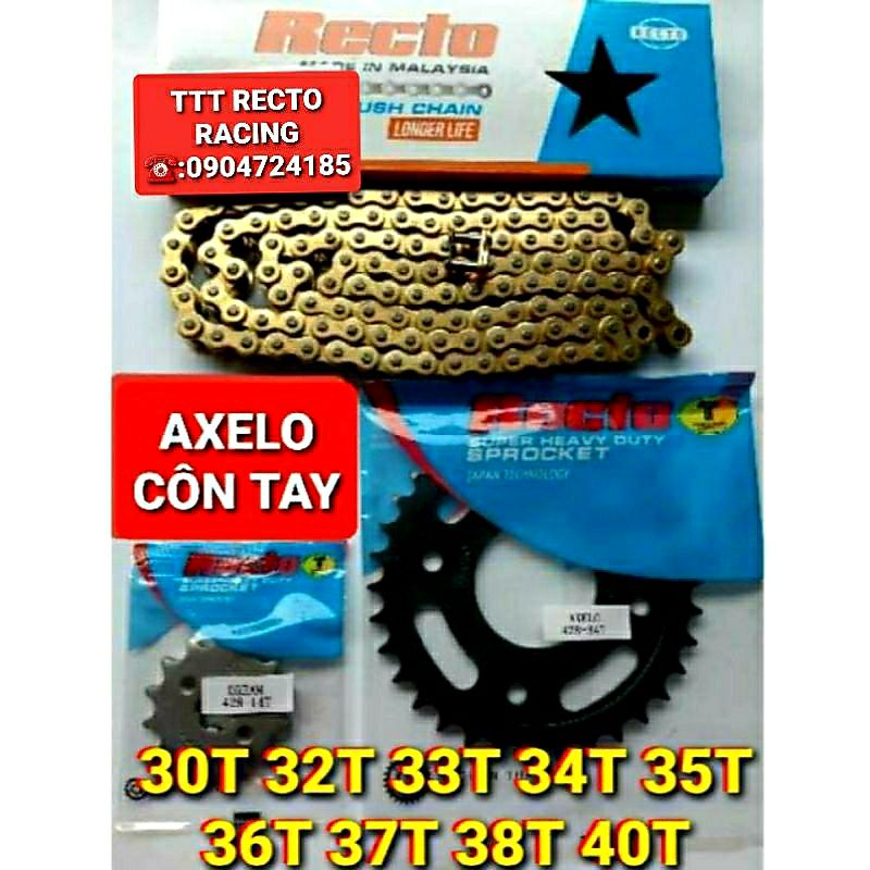 NHÔNG SÊN DĨA SUZUKI AXELO Côn Tay 💥399K💥 DĨA 30T 32T 33T 34T 35T 36T 37T 38T 40T Nhông 13T 14T 15T Sên vàng RECTO