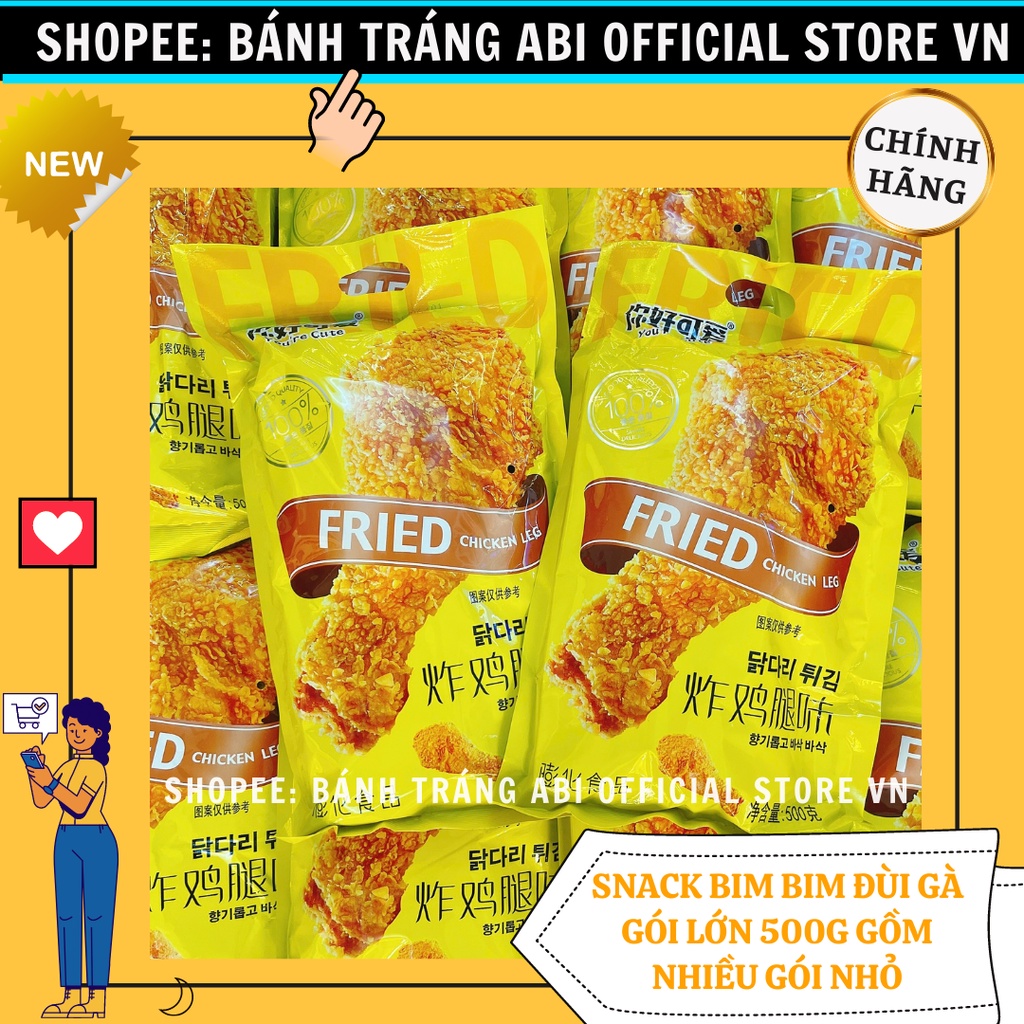 [ĂN VẶT HOT] SNACK BIM BIM ĐÙI GÀ MỚI GÓI LỚN 500G SIÊU NGON