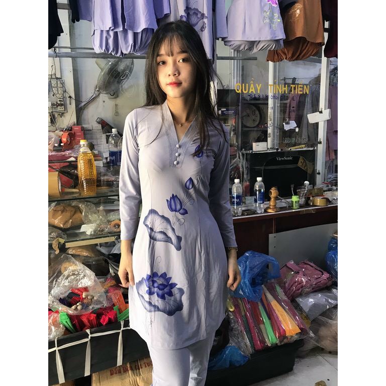 CÁCH TÂN BÀ LAI THUN - SET PHẬT TỬ ĐI LỄ CHÙA - ĐỒ LAM ĐI CHÙA – ĐỒ PHẬT TỬ - ĐỒ BỘ ĐI CHÙA