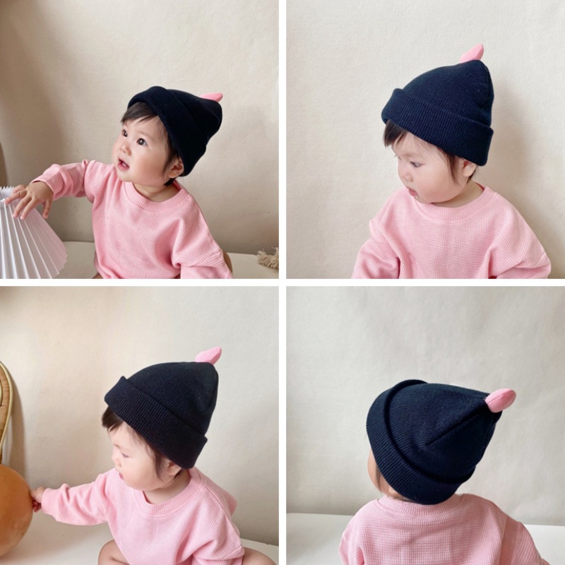 Mũ beanie dệt kim dễ thương dành cho bé gái 1-6 tuổi