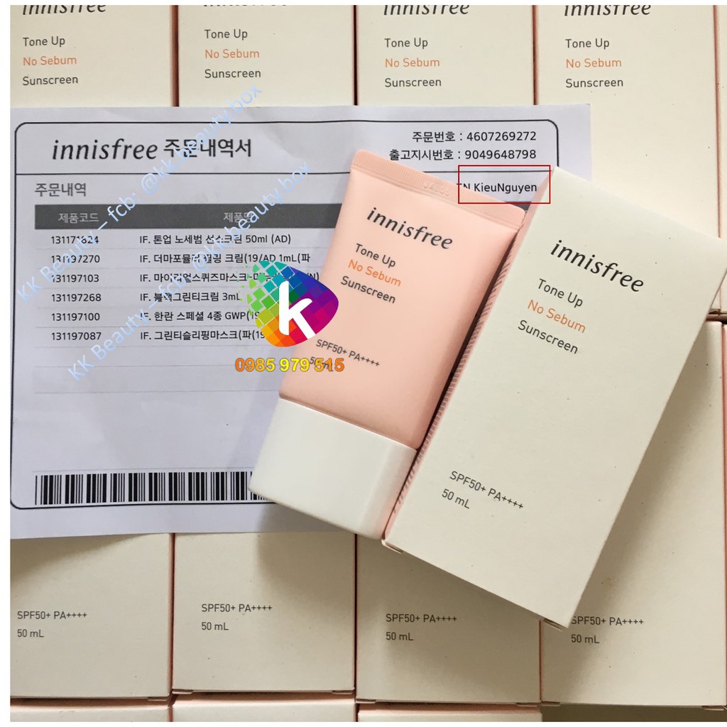 (Đủ BILL) Kem Chống Nắng Innisfree Triple Shield Care / Long Lasting / Tone up No Sebum / Thỏi stick 20ml / 50ml