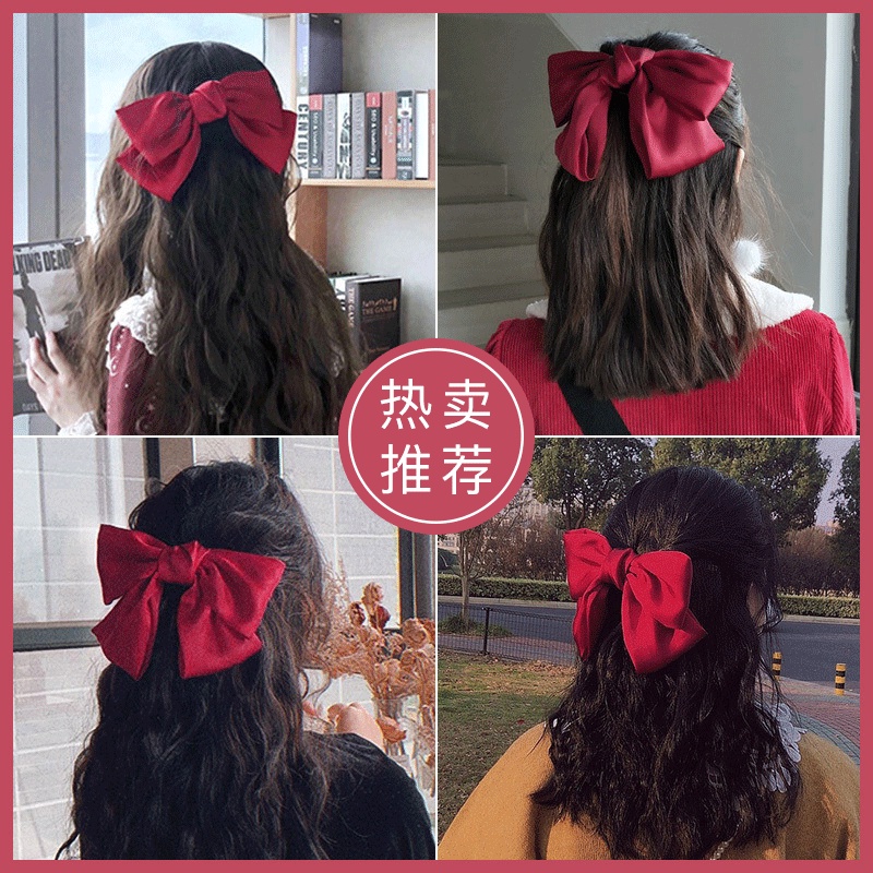 Kẹp Tóc Vải Lụa chiffon Đính Nơ Phong Cách Hàn Quốc Cho Nữ
