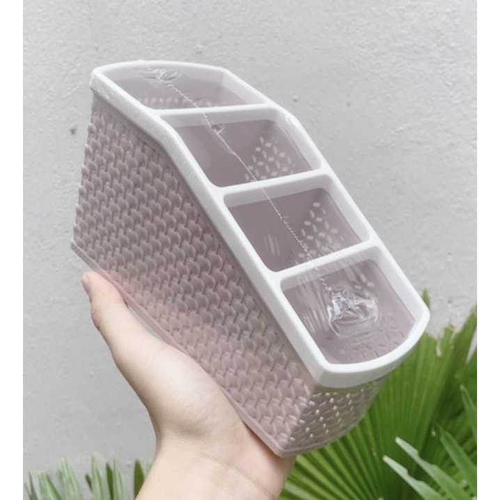 Khay nhựa tiện ích 4 ngăn,để bàn đựng bút, đồ dùng đa năng