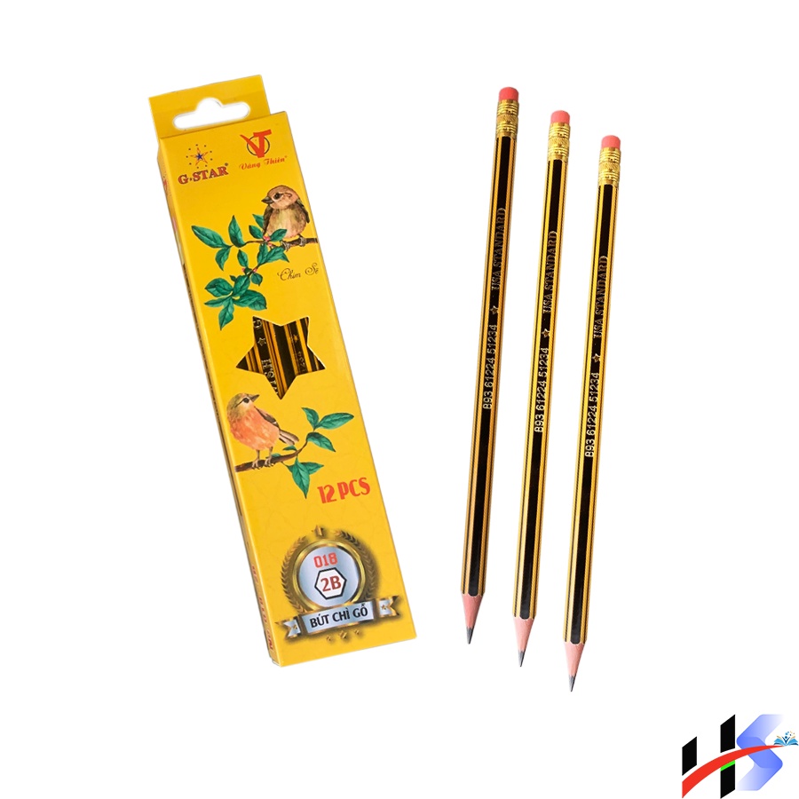 Hộp 12 Cây Bút Chì Gỗ 2B Gstar 018 [ Mua 1 Hộp tặng 1 Gôm + 1 Chuốt Chì ]