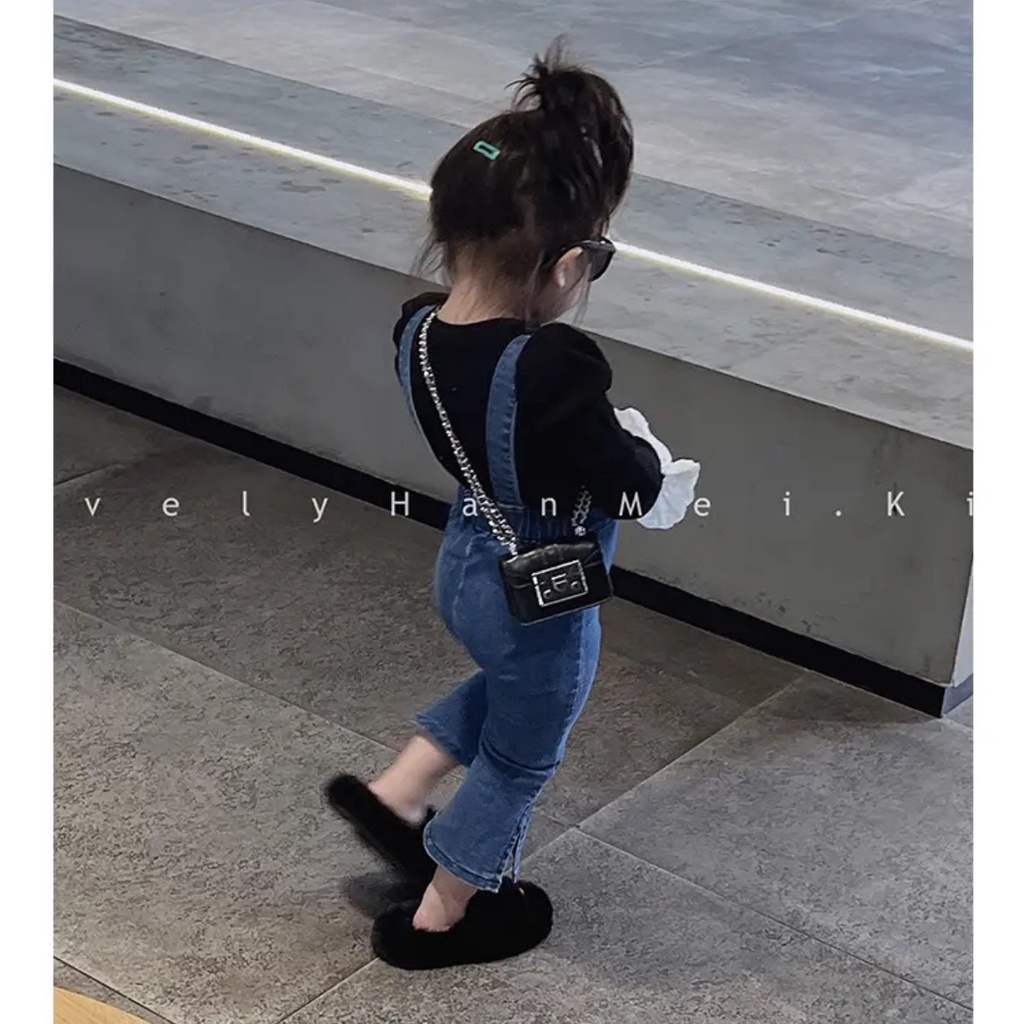 Quần Yếm Denim Thời Trang Xuân Thu 2022 Cho Bé Gái