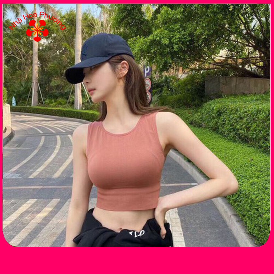 Áo thun ba lỗ croptop - Dáng lủng chuyên tập Gym, tập Yoga aerobic