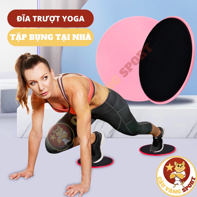 Đĩa trượt tập yoga, tập gym, tập cơ bụng tại nhà [Bộ 2 đĩa yoga]