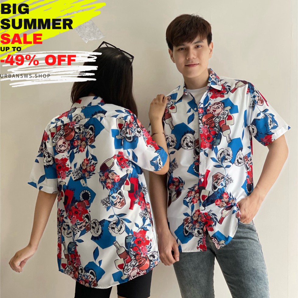 (SALE OFF) Áo Sơ Mi Lụa Mềm Mịn, In 3D, Form Rộng, Unisex, Bắt Trending Cho Các Bạn Trẻ