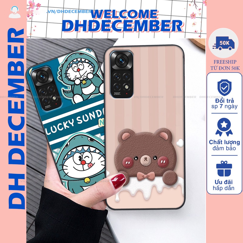 Ốp lưng Xiaomi REDMI NOTE 11 / NOTE 11S 4G / NOTE 11 PRO 4G / 5G in hình gấu K@ws, gấu nâu, dor@emon RẺ- ĐẸP- BỀN