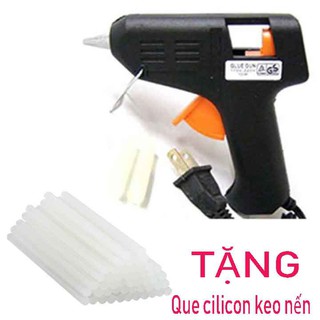 Bộ 15 Keo Cây Silicon Keo Nến (Trắng) 10cm + Tặng Súng Bắn Keo Silicon