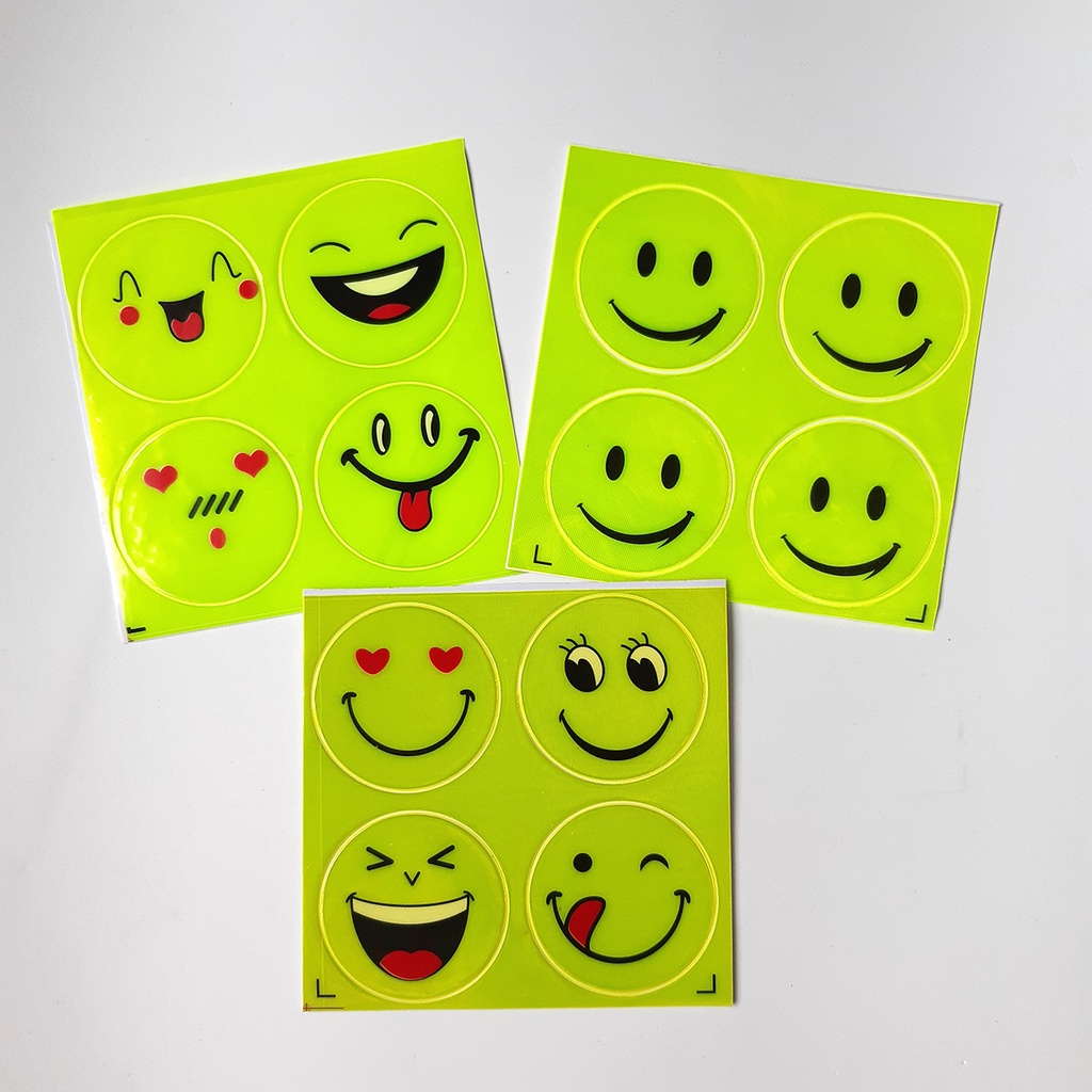 Hình dán phản quang mặt cười 4 hình