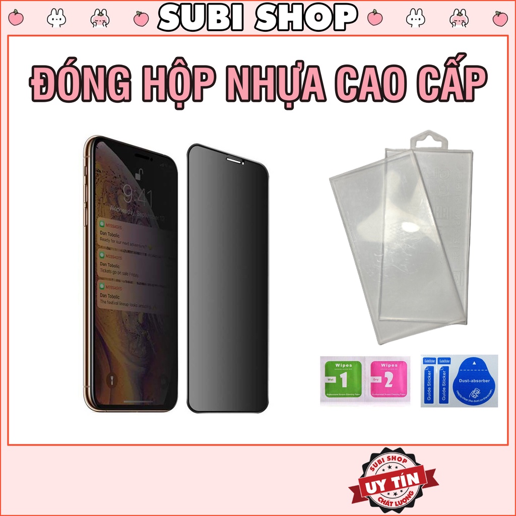 [ĐÓNG HỘP NHỰA] Kính Cường Lực iPhone Chống Nhìn Trộm Cao Cấp 6/6s/7/7plus/8/8plus/x/xr/xs/11/12/13/14/pro/max/plus