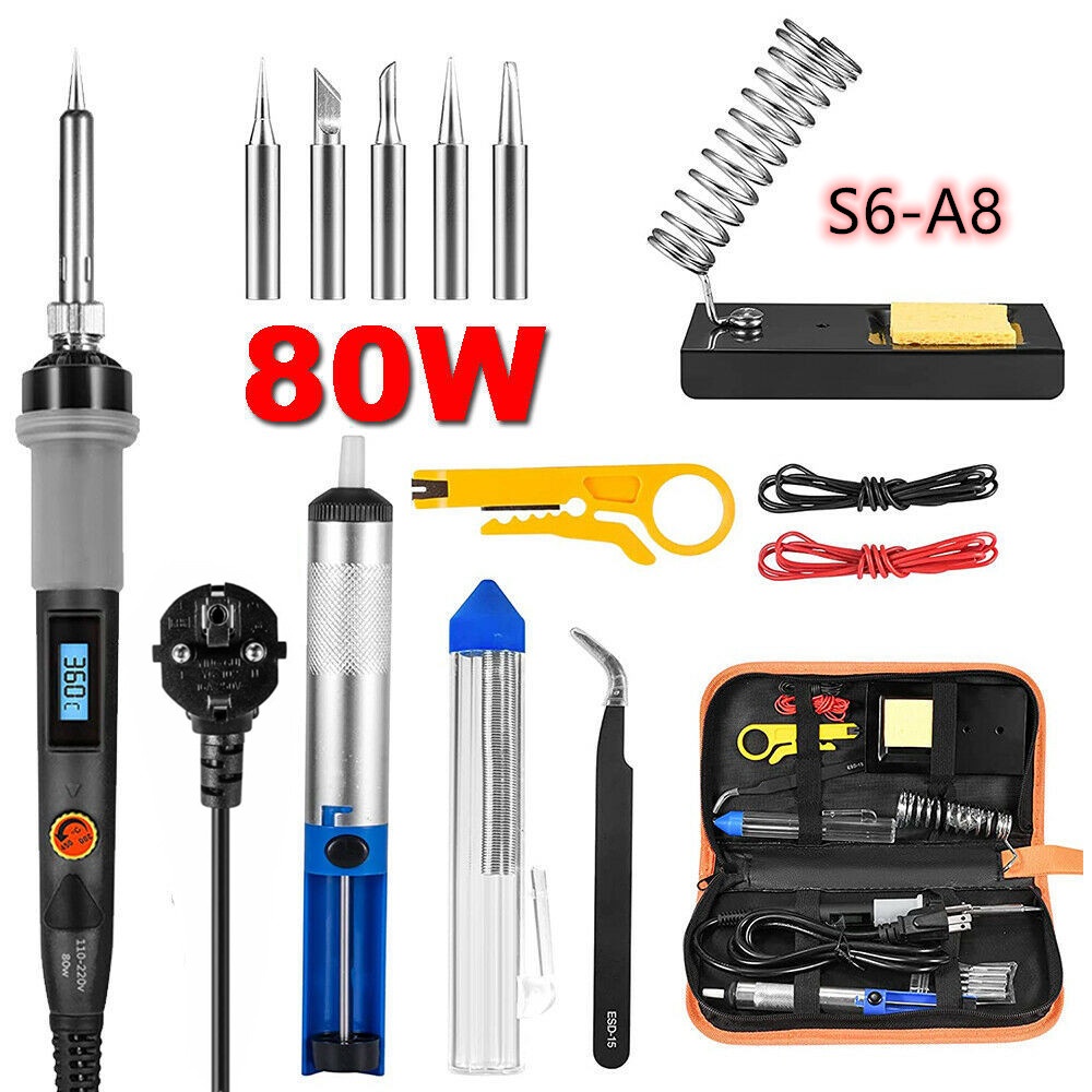 Bộ dụng cụ hàn điện 80w điều chỉnh nhiệt độ với màn hình hiển thị LCD 20 trong