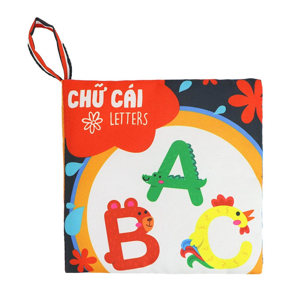 [ Mẫu mới 2022]  Bộ 6 sách vải Pipo Song ngữ VIỆT - ANH kích thích thị giác cho bé (PiPô Việt Nam) kích thước 12x12x3cm