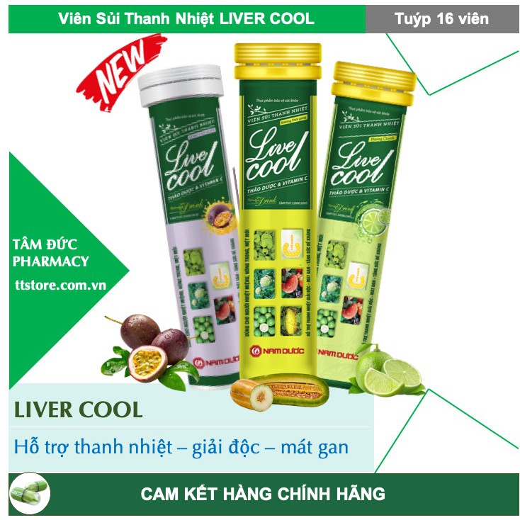 Viên sủi thanh nhiệt LIVECOOL Nam Dược (Tuýp 16 viên) [livercool, live cool, liver cool]