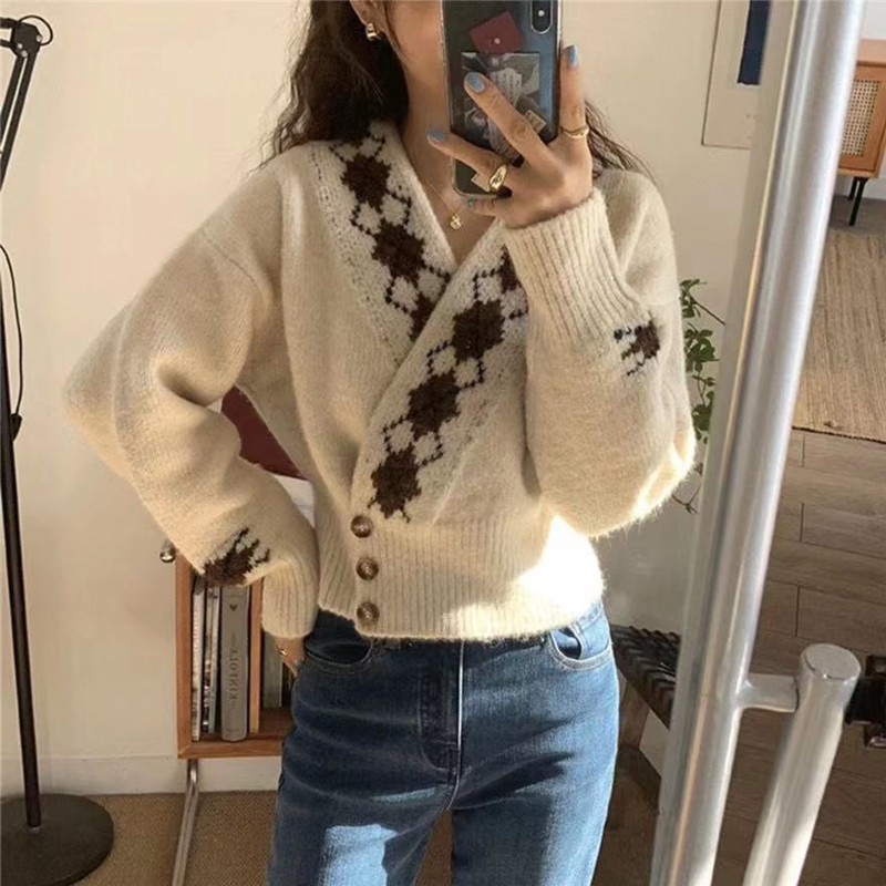 Áo khoác cardigan dệt kim dáng ngắn thời trang cá tính cho nữ  | BigBuy360 - bigbuy360.vn