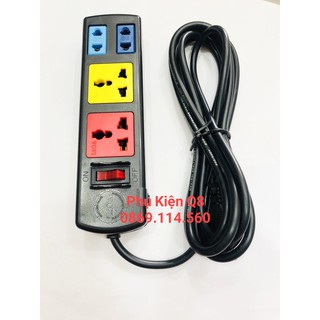 Ổ cắm điện LIOA 4 ổ cắm 2 lỗ 2 chấu 2 lỗ 3 chấu dây dài 3 mét