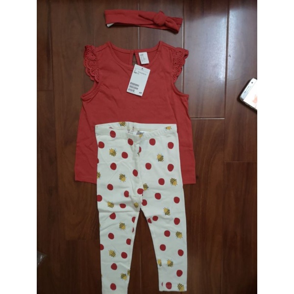 Set đồ bộ có băng đô cho bé H&M Auth HM