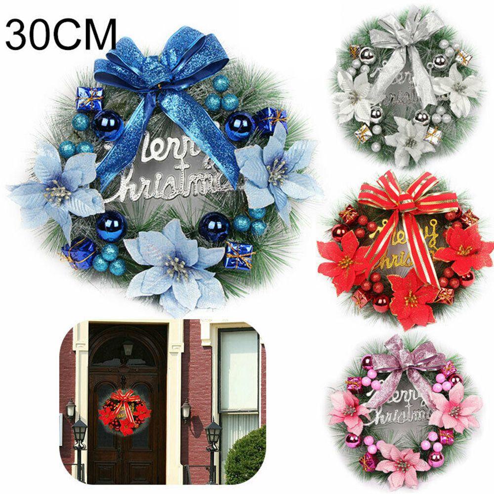 KUNHEV Vòng Hoa Mẫu Đơn Treo Cửa Sổ Trang Trí Giáng Sinh 30cm DIY