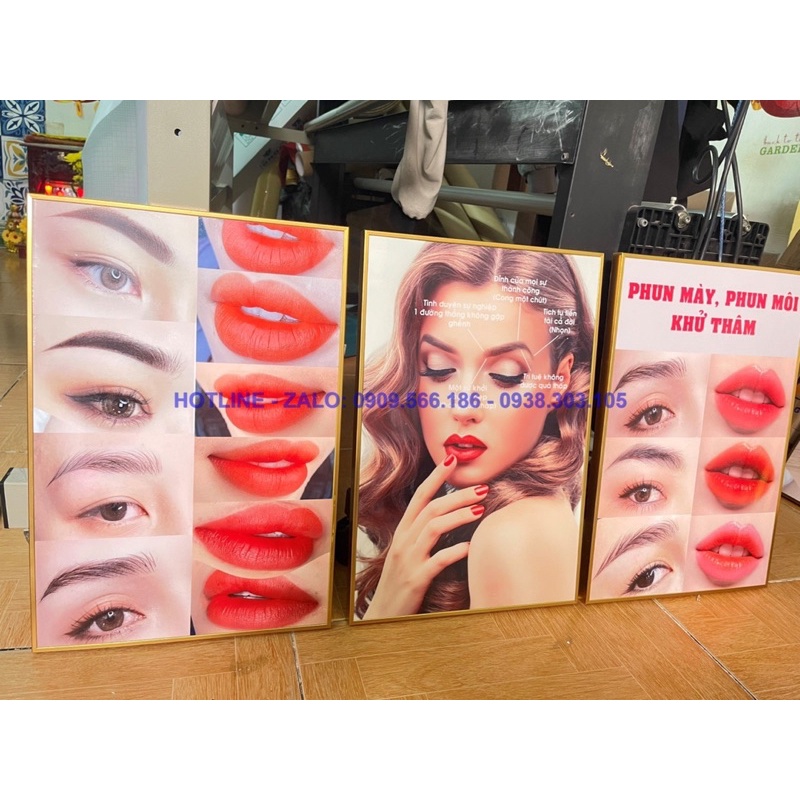 TRANH PHUN XĂM THẨM MỸ MÀY MÔI TREO TƯỜNG TRANH TRÍ CHO SPA THẨM MỸ VIỆN