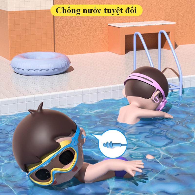 Combo Kính Bơi và Mũ Bơi Trẻ Em Chính Hãng YouYou có Nút Bịt Tai + Kẹp Mũi Chống Sặc Nước, Chống Sương Mù
