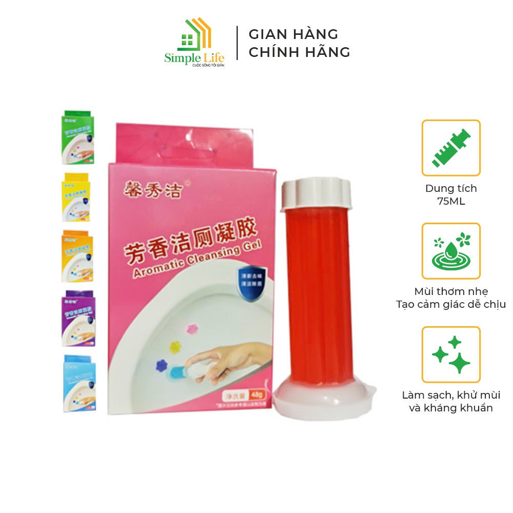 [Mã BMINC50 giảm 50K đơn 150K] Gel khử mùi bồn cầu bông hoa SIMPLE LIFE khử khuẩn sạch thơm phòng dịu nhẹ tiện dụng