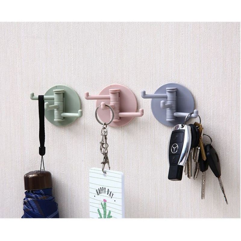 Móc treo đồ đa năng 3 nhánh xoay 180* tiện lợi