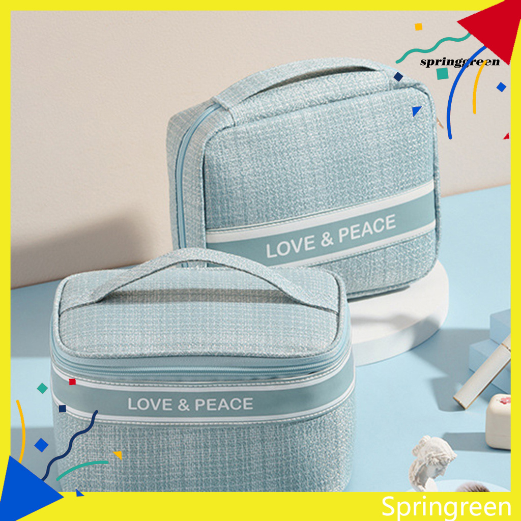SPRIN Cosmetic Bag Zipper Opening Wear-resistant Polyester Professional Toiletries Organizer for Home