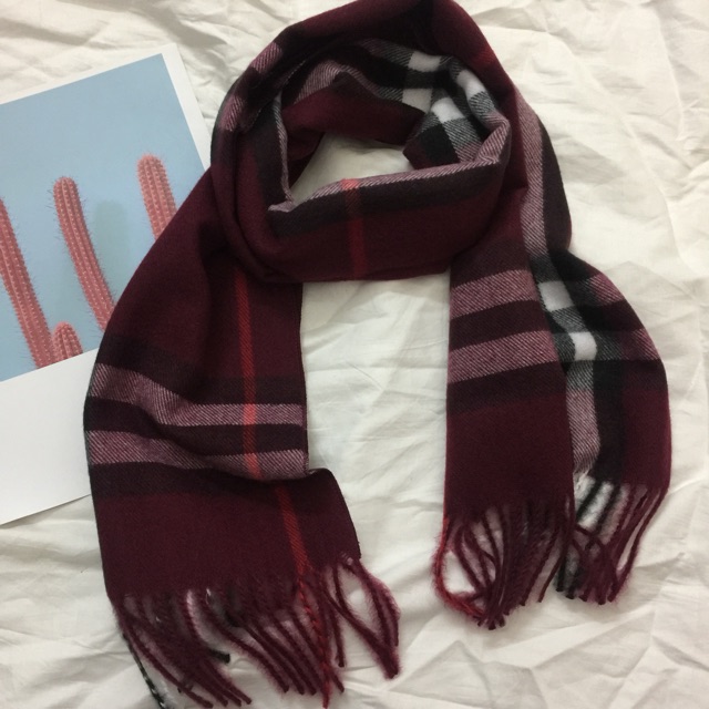 Khăn kẻ cashmere lông cừu cho bé