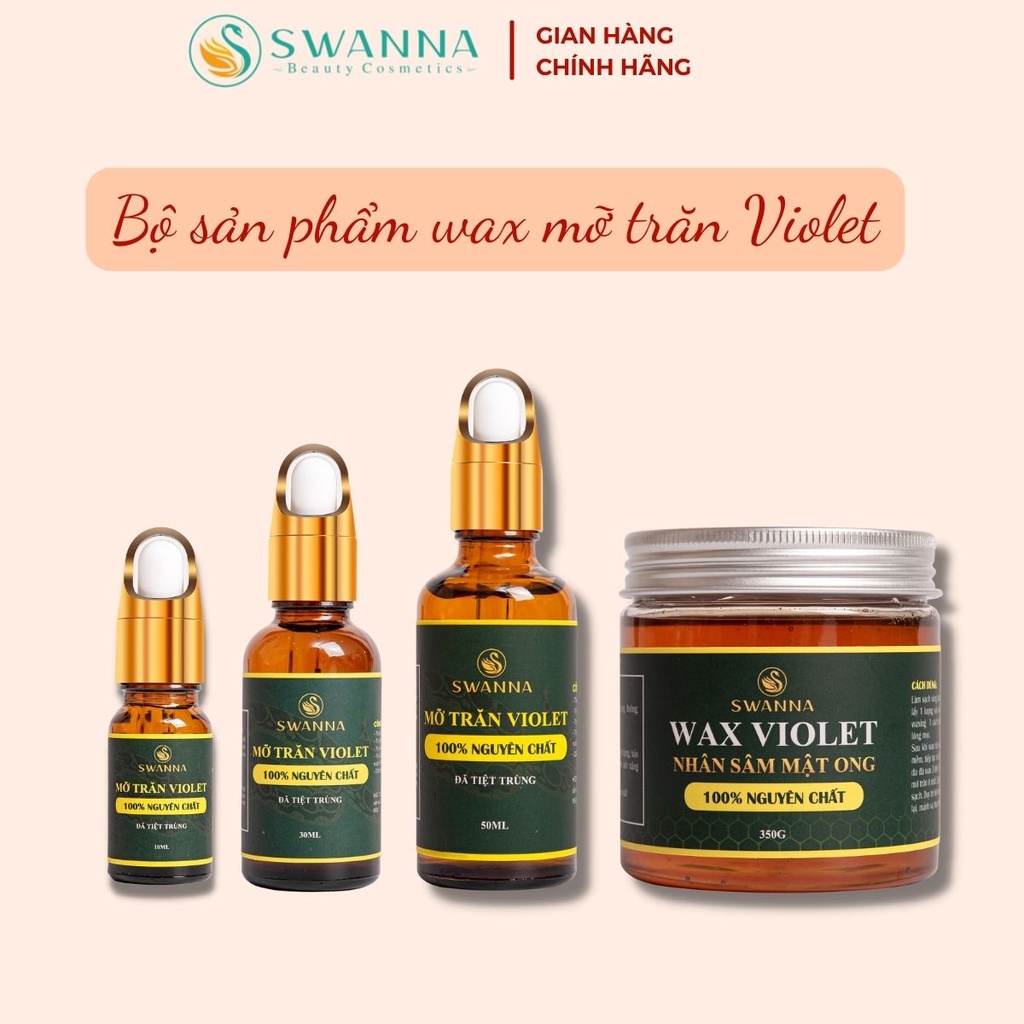 Bộ combo wax lông và mỡ trăn VIOLET - Triệt lông nách/ Triệt lông chân tay/ Tẩy lông vùng kín