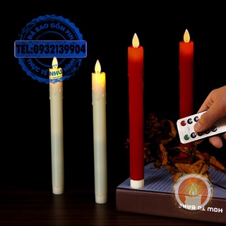 Cặp nến cây điện tử tim lắc dùng remote [LẮP SẴN PIN]