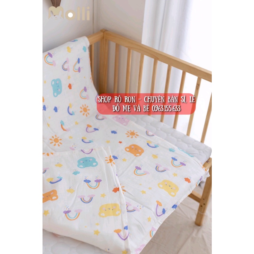 [Chính hãng] Chăn xô sợi tre trần bông MOLLI 1m*1m2 có thể tháo rời vỏ - Chăn xô MOLLI 4 mùa cao cấp cho bé - Shoproron