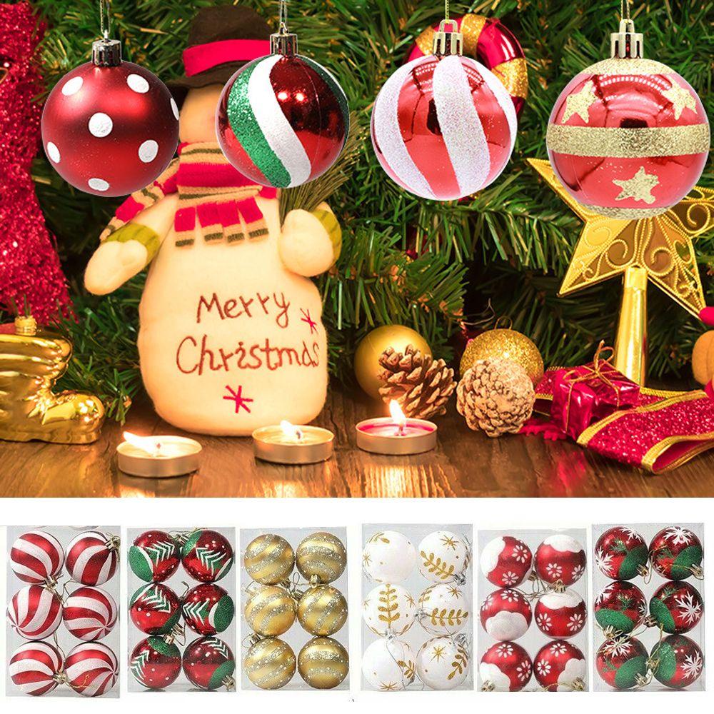 MUVAKO Set 6 Trái Châu 6CM Trang Trí Giáng Sinh DIY