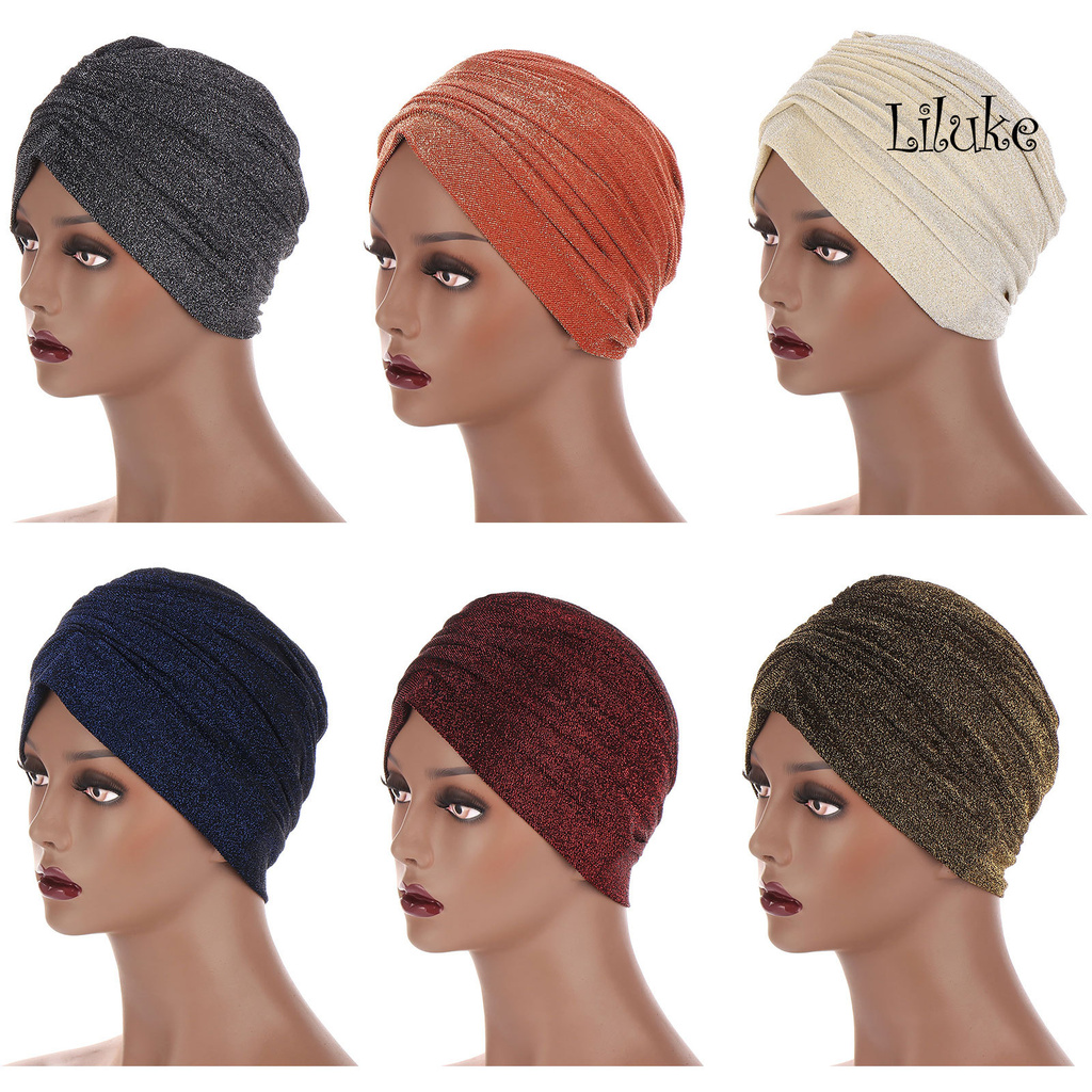 Mũ Turban Vải Lụa Xếp Ly Phong Cách Ấn Độ