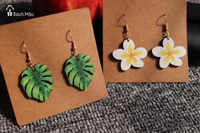 Khuyên tai gỗ vintage boho