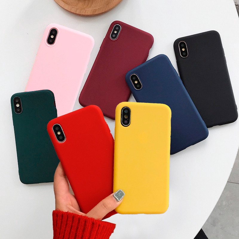 Ốp lưng tpu mềm màu kẹo thời trang cho iphone x xs max xr 7 plus 8 plus 6 plus 6s plus 5 5s se se2