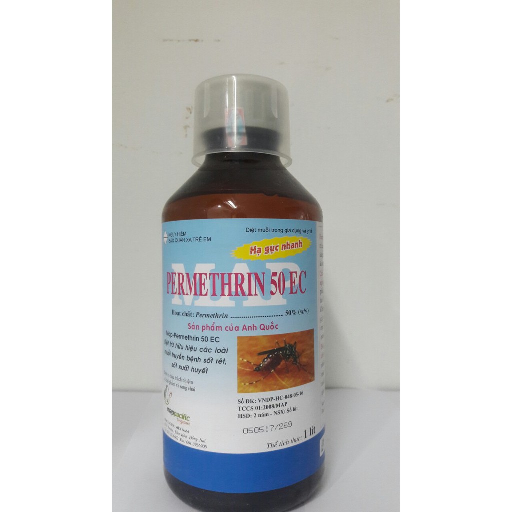  Sản phẩm thuốc diêt muỗi Permethrin 50EC - Liên doanh - Chai 1 lít