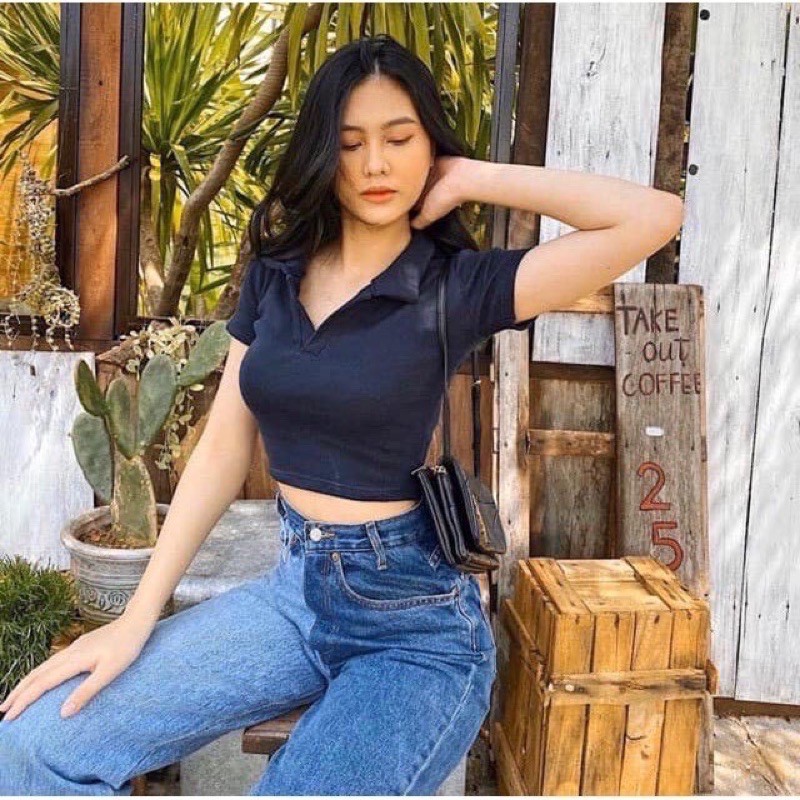 Croptop có cổ trẻ trung nhiều màu, Croptop cotton cổ Đức mát và thấm mồ hôi | BigBuy360 - bigbuy360.vn