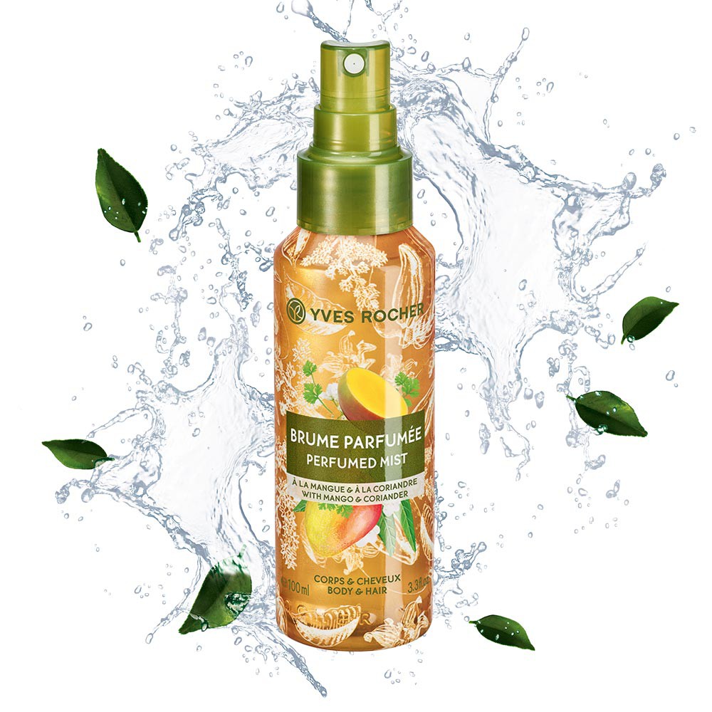 Xịt thơm tóc và cơ thể hương xoài Yves Rocher MANGO CORIANDER BODY &amp; HAIR MIST 100ML