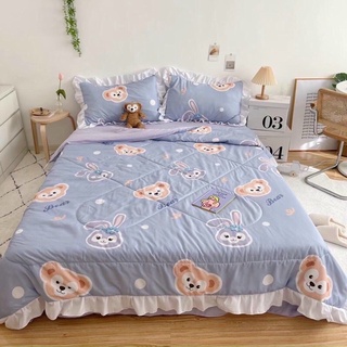 Bộ chăn ga và gối cotton poly bò sữa