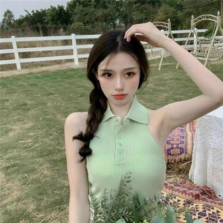 Áo hở lưng cổ bẻ thun gân sexy tôn dáng