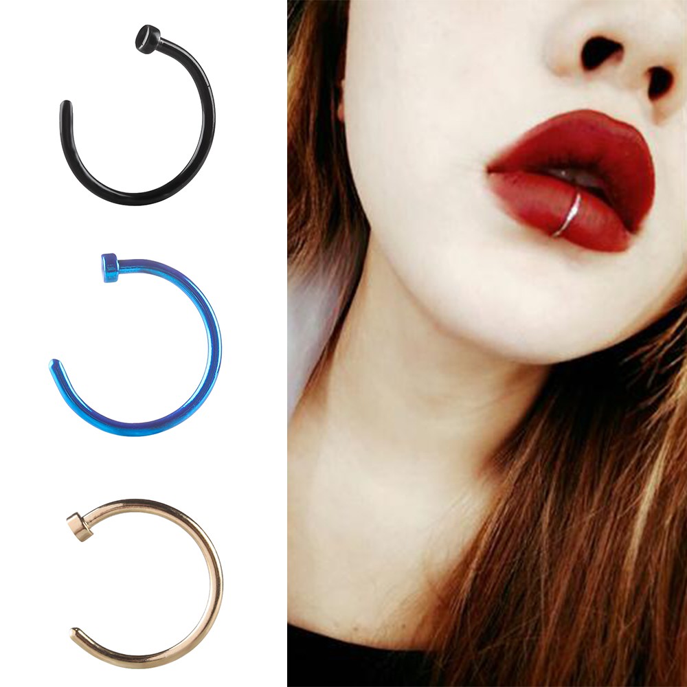 Bộ 5 Khuyên Mũi Bằng Thép Không Gỉ Thời Trang Cá Tính