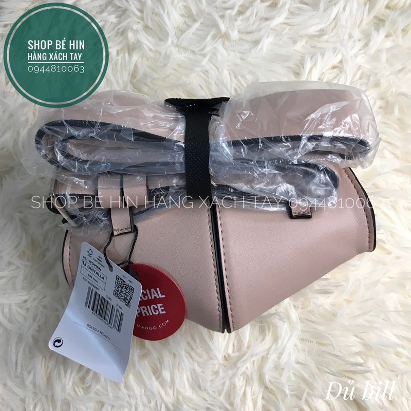 (Mango Czech đủ bill) Túi Mango đeo eo Flap Belt Bag