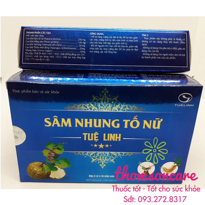 Bổ sung nội tiết tố nữ - Sâm nhung tố nữ Tuệ Linh - Chính hãng 100%