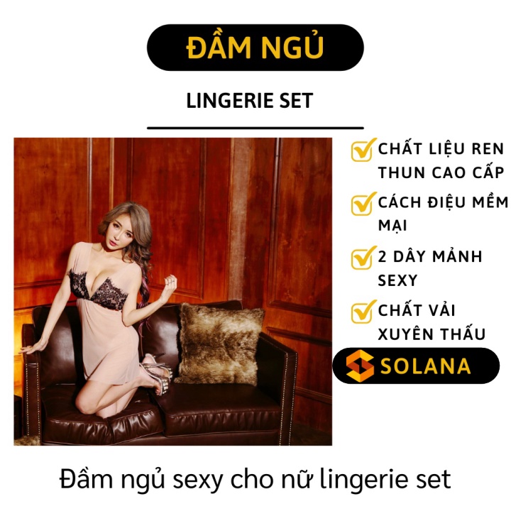 Đầm Ngủ Sexy - Đầm Ngủ Ren Xuyên Thấu 2 Dây Dầy Quyến Rũ Và Gợi Cảm 4709
