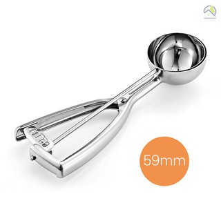 ● Stainless Steel Ice Cream Spoon Cookie Dessert Food Scoop Scooper Cream Dipper Melon Baller with Trigger Release